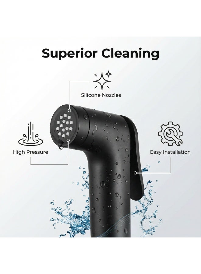 مجموعة شاتاف للبيديت، رشاش بيديت محمول قابل للتعديل للحمام، مجموعة الاستحمام الإسلامية القياسية، مع خرطوم شاتاف لرش البيديت في الحمام - Image 2